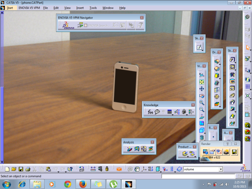 在catia 115中设计移动设备缩略图
